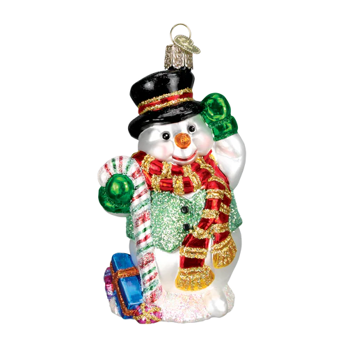 Old World Christmas - Candy Cane Snowman Ornament