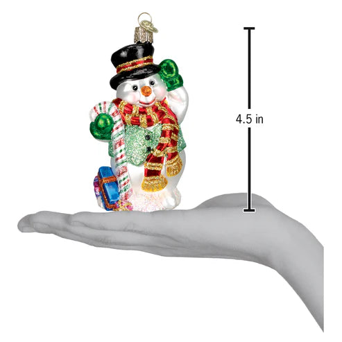 Old World Christmas - Candy Cane Snowman Ornament